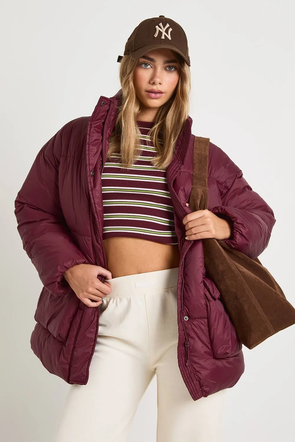 Oversized Hooded Puffer Jacket by boohoo