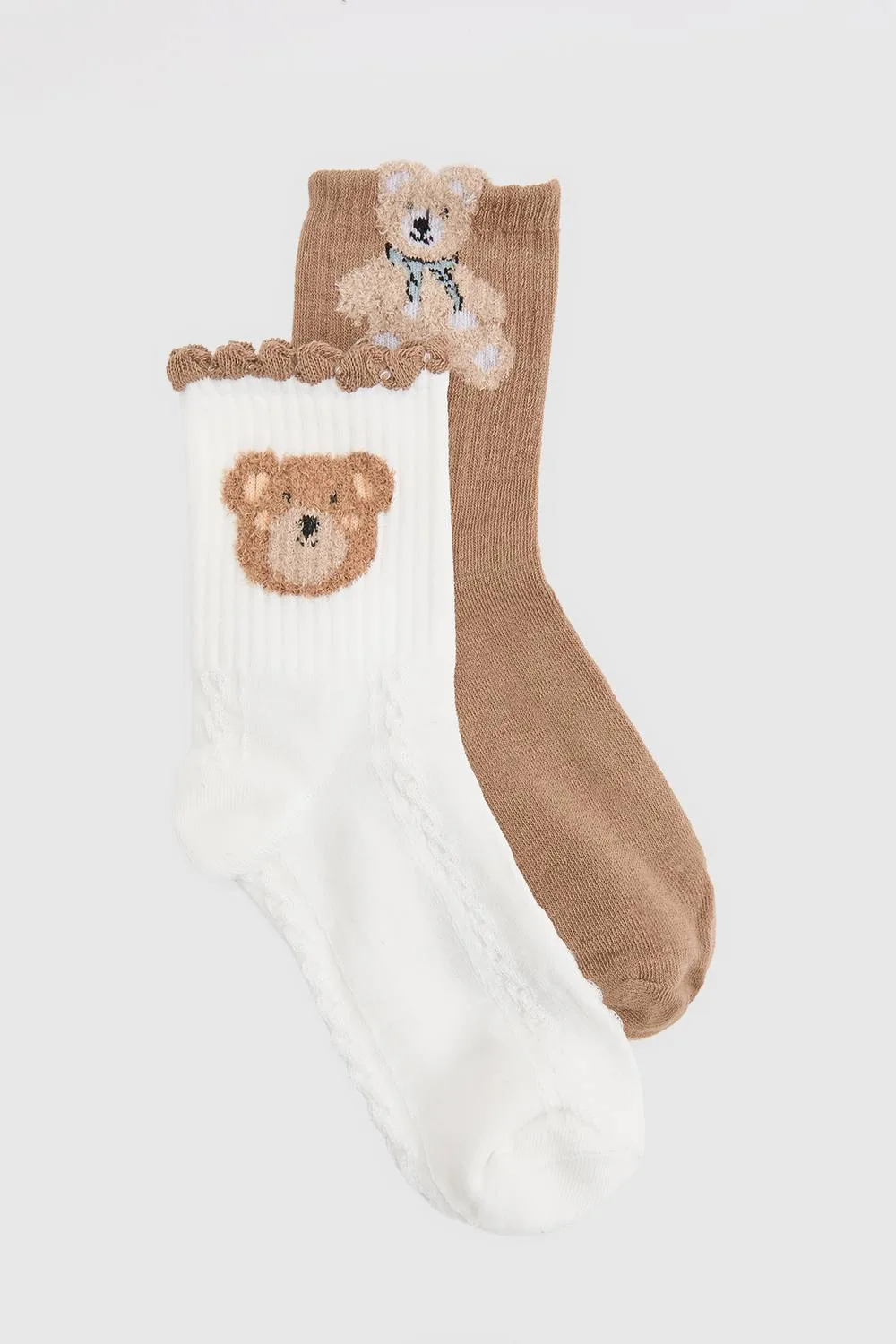 Novelty Bear Socks 2 Pack by boohoo