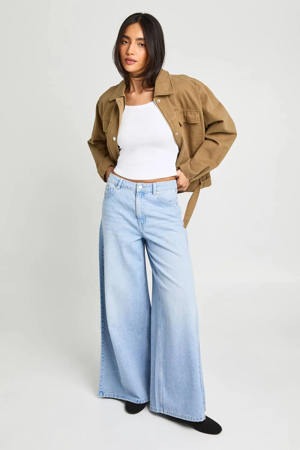 High Waist Super Wide Palazzo Jean