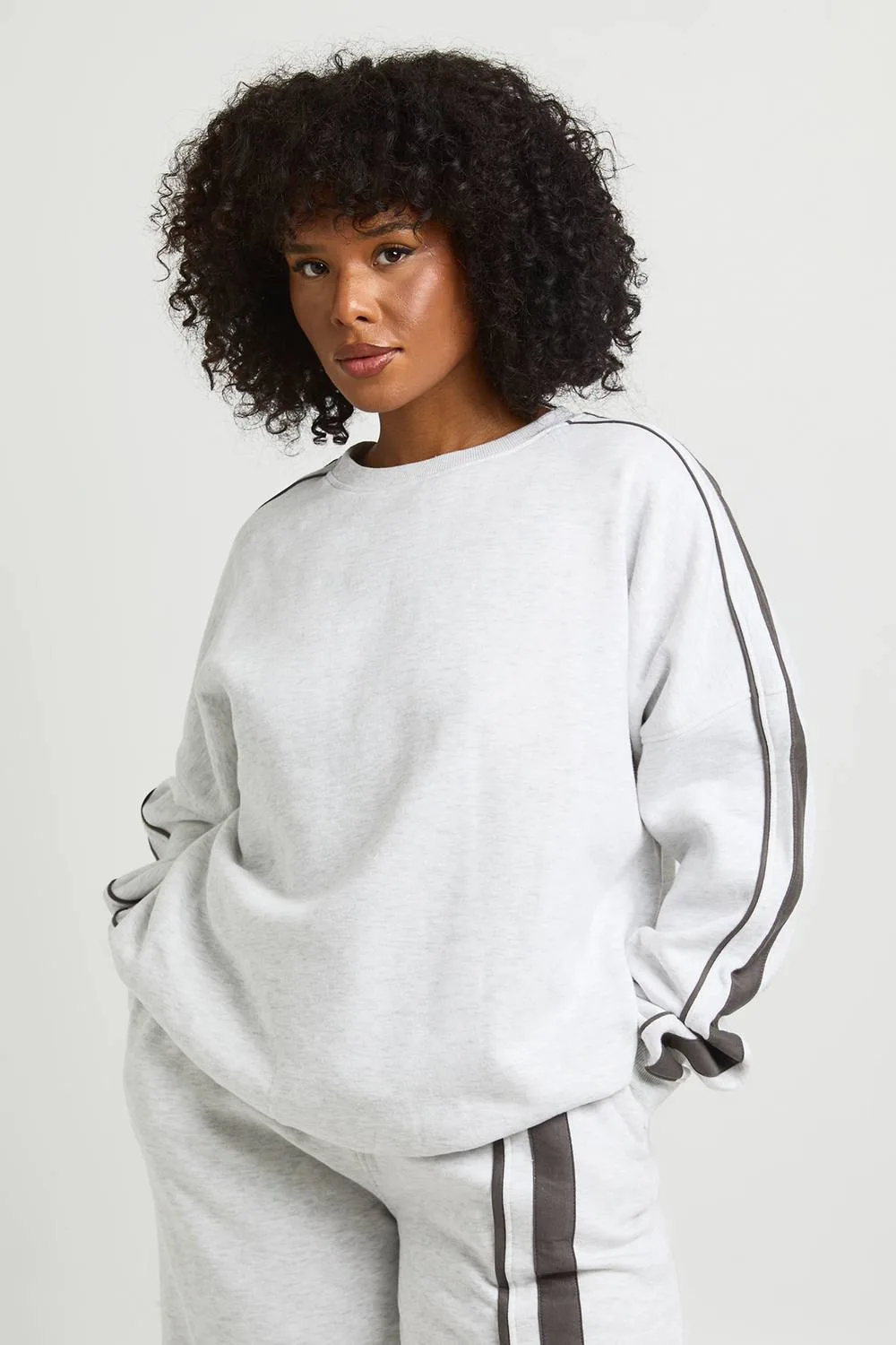 Double Side Striped Oversized Sweatshirt