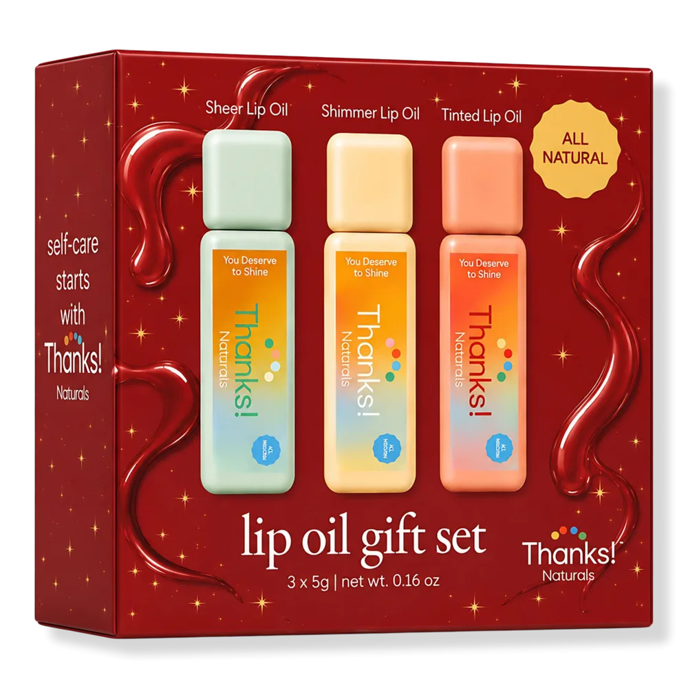 Holiday Lip Oil Gift Set by Thanks! Naturals