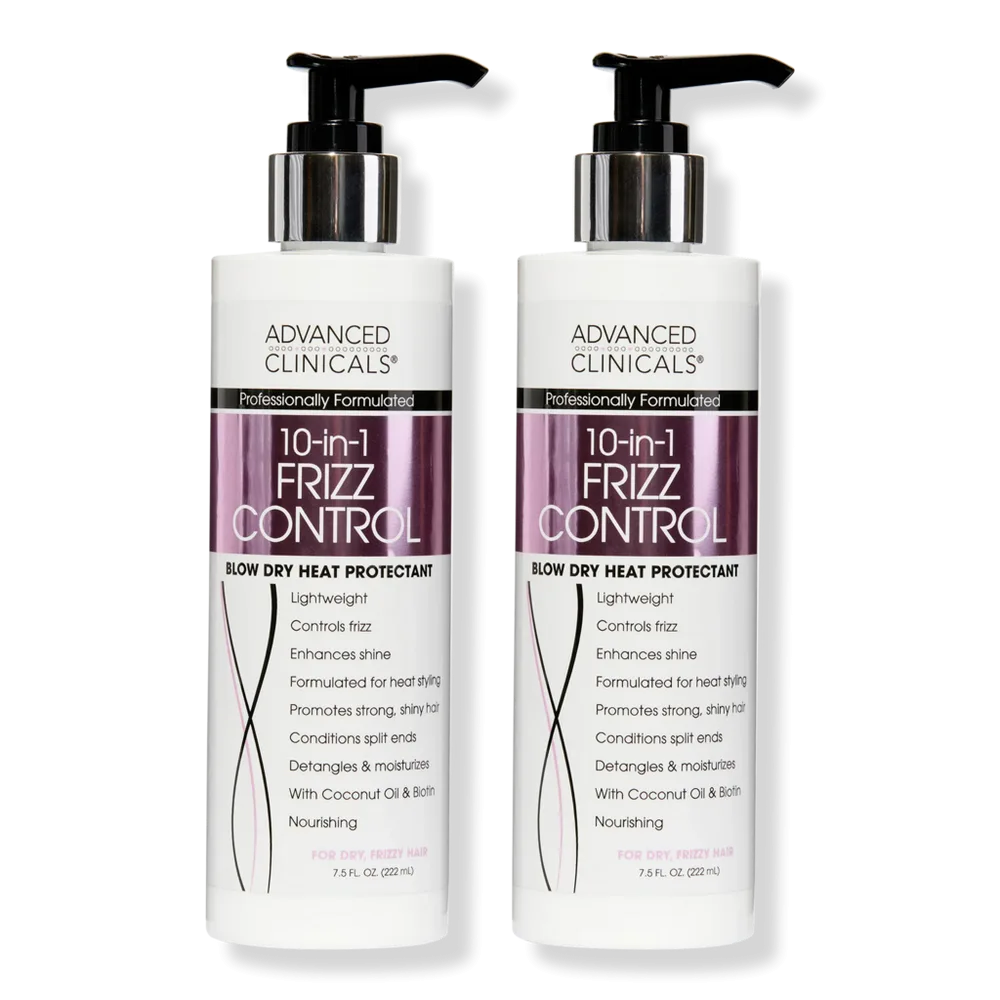 10-In-1 Frizz Control Blow Dry Heat Protectant Cream by Advanced Clinicals
