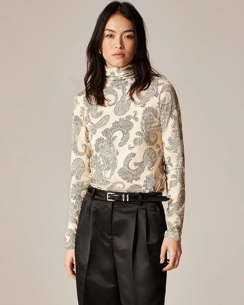 Feather Jersey Turtleneck in Paisley by J.Crew