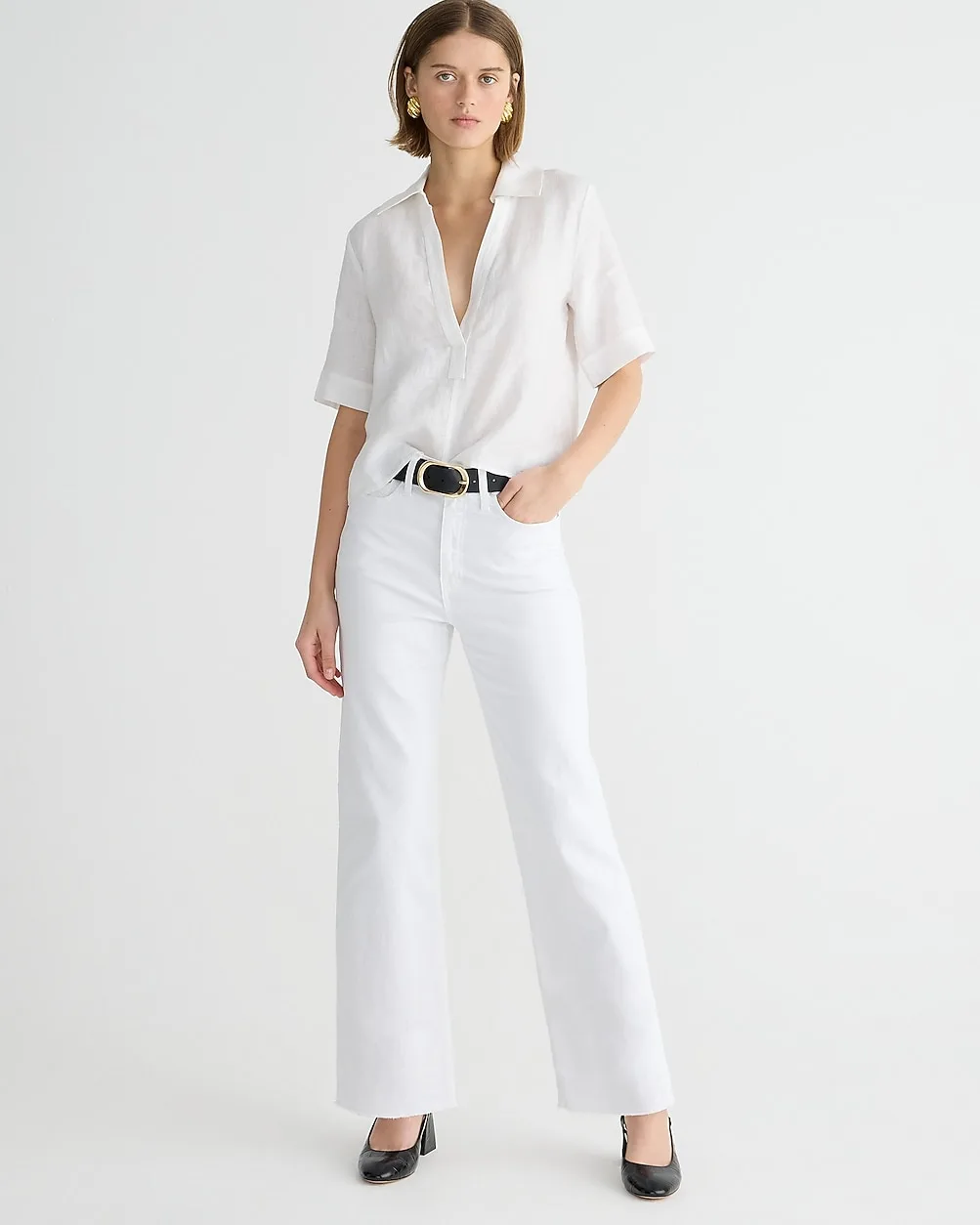 Slim Wide-Leg Jean in White Wash by J.Crew