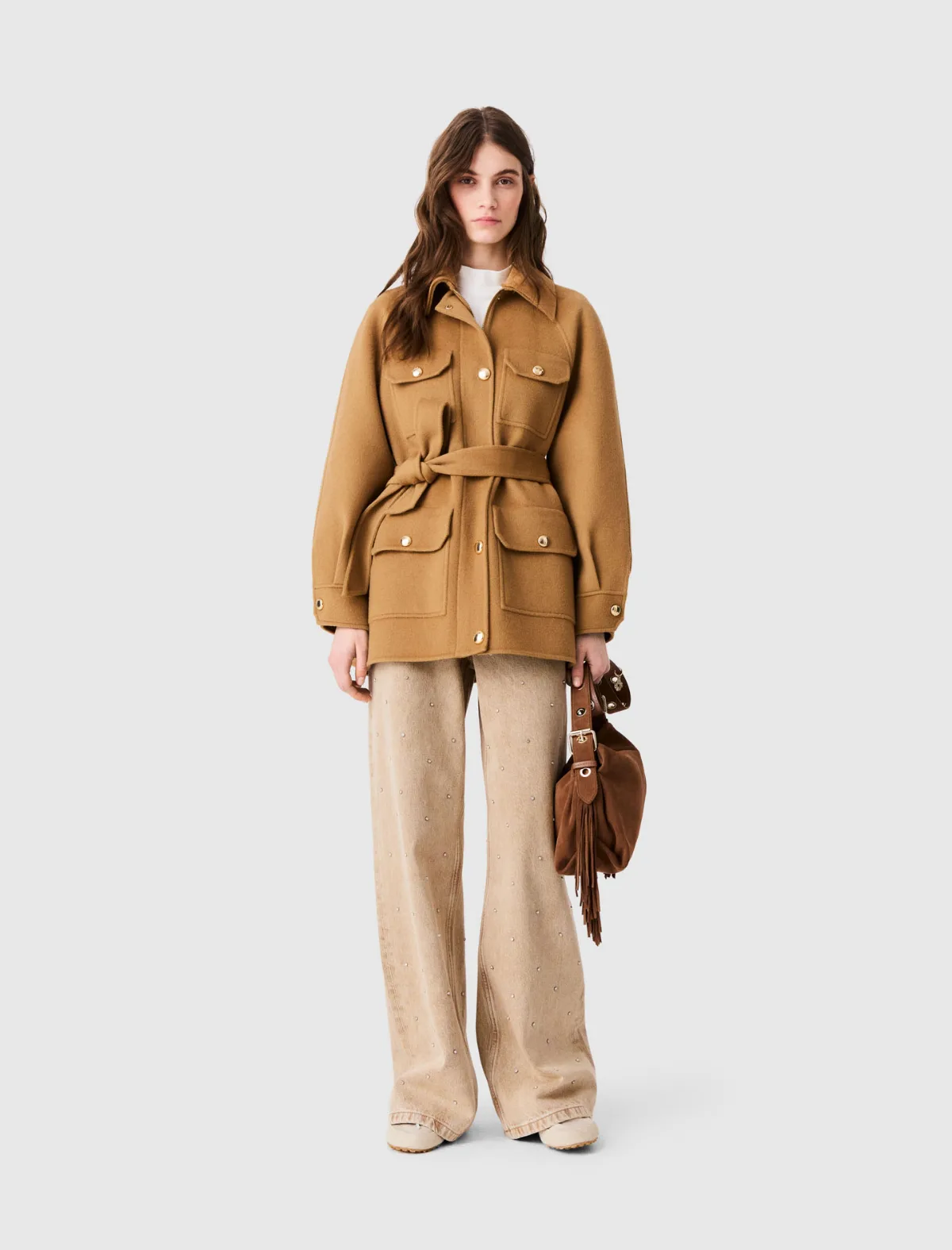 Mid-Length Wool Coat by Maje
