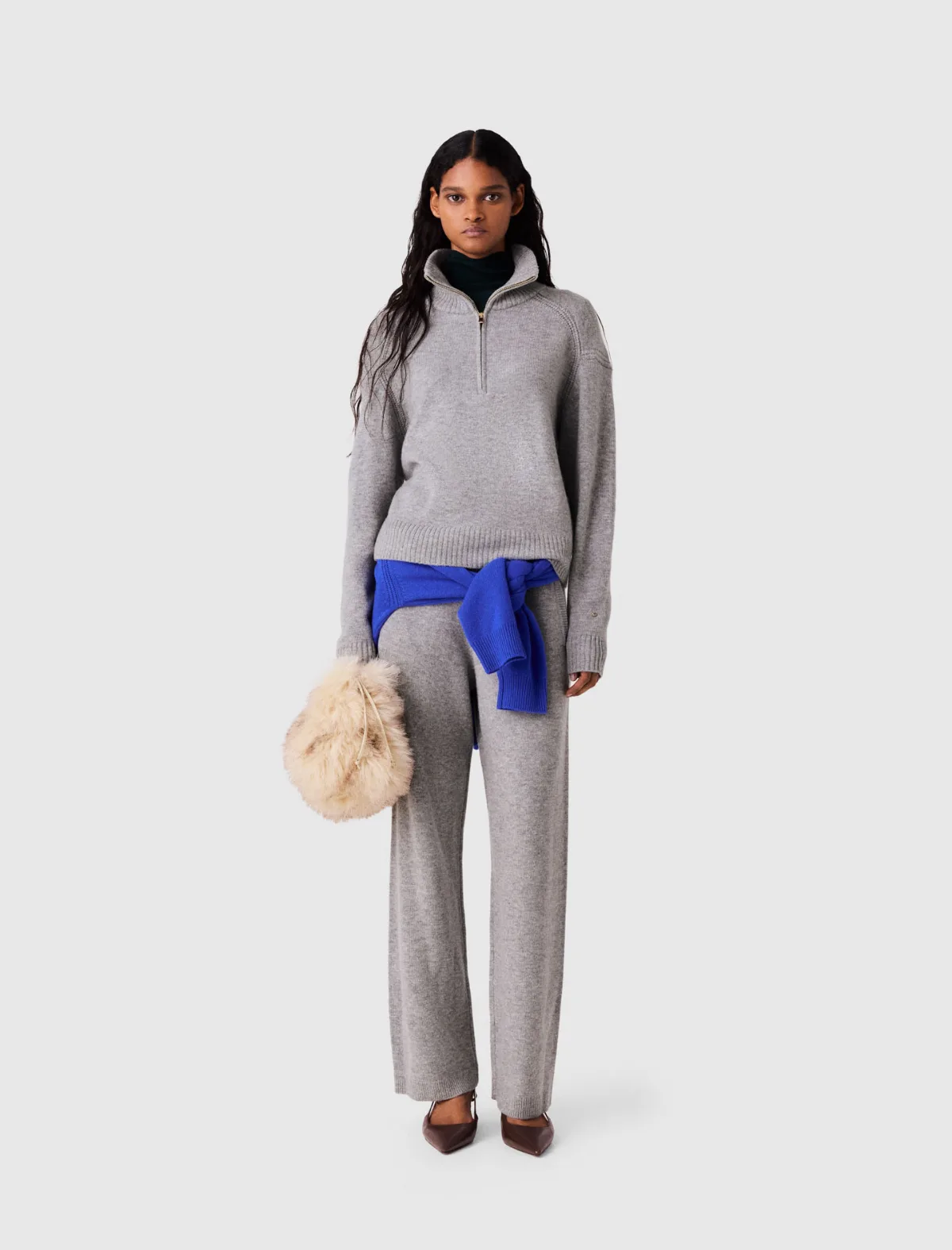 Sweater with Zip Collar by Maje