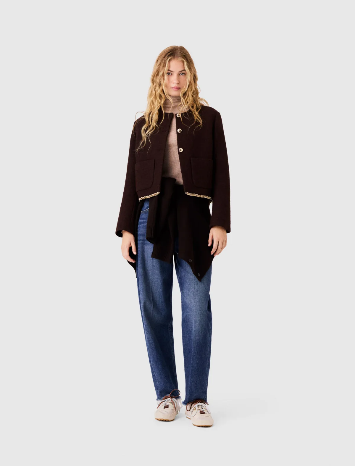 Tweed Jacket with Chain Trim by Maje