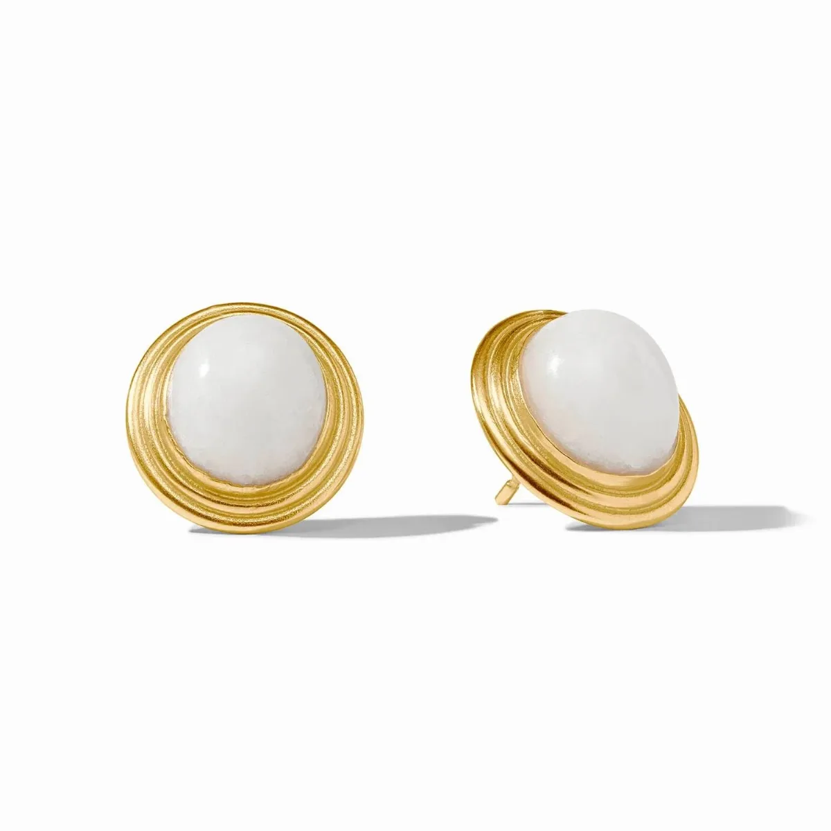 Portofino Stone Stud Earring in White Jade by Julie Vos