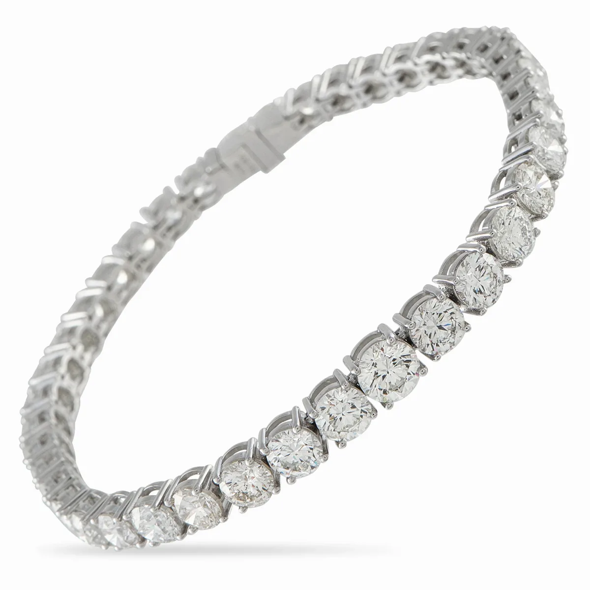 Platinum 13.82ct Diamond Tennis Bracelet by LB Exclusive