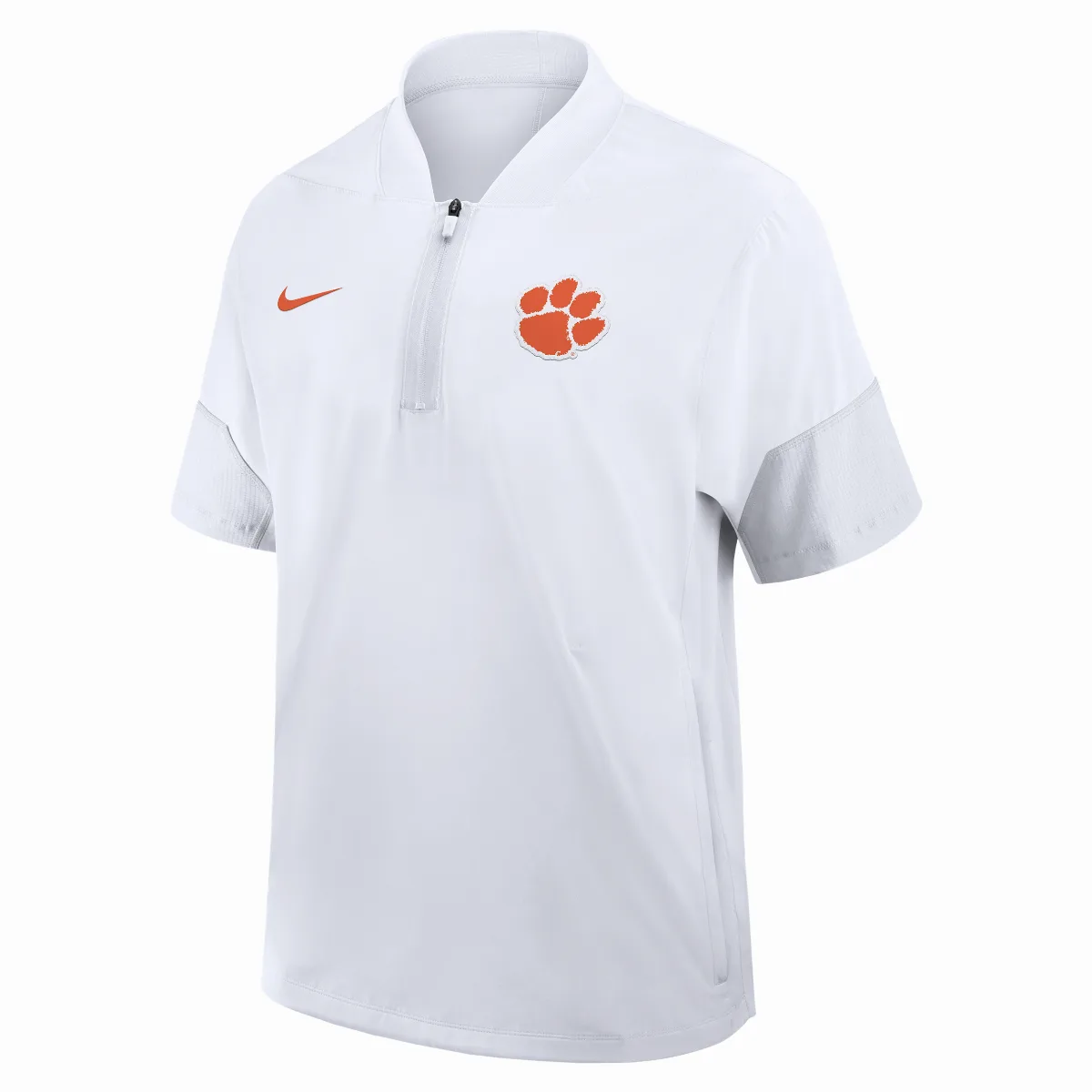 Clemson Sideline Coach College 1/2-Zip Short-Sleeve Hooded Jacket by Nike