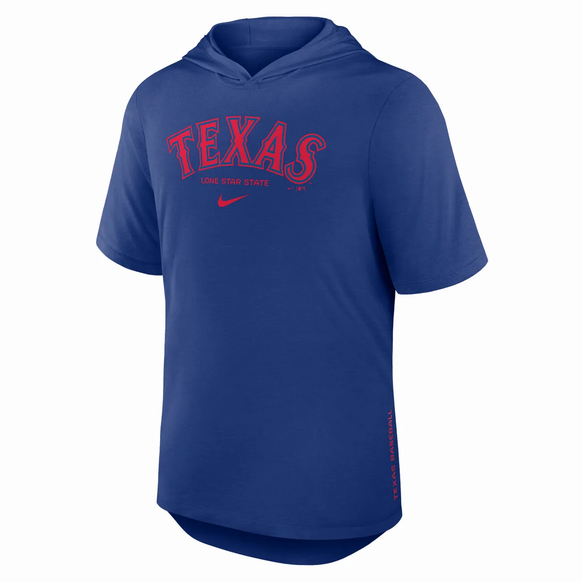 Texas Rangers Arched Wordmark Dri-FIT MLB Hooded T-Shirt by Nike