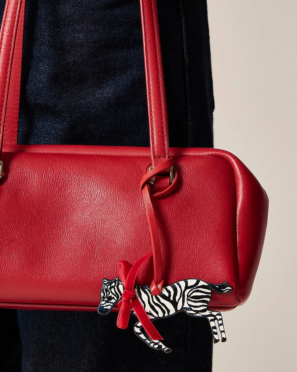 Leather Zebra Bag Charm by J.Crew
