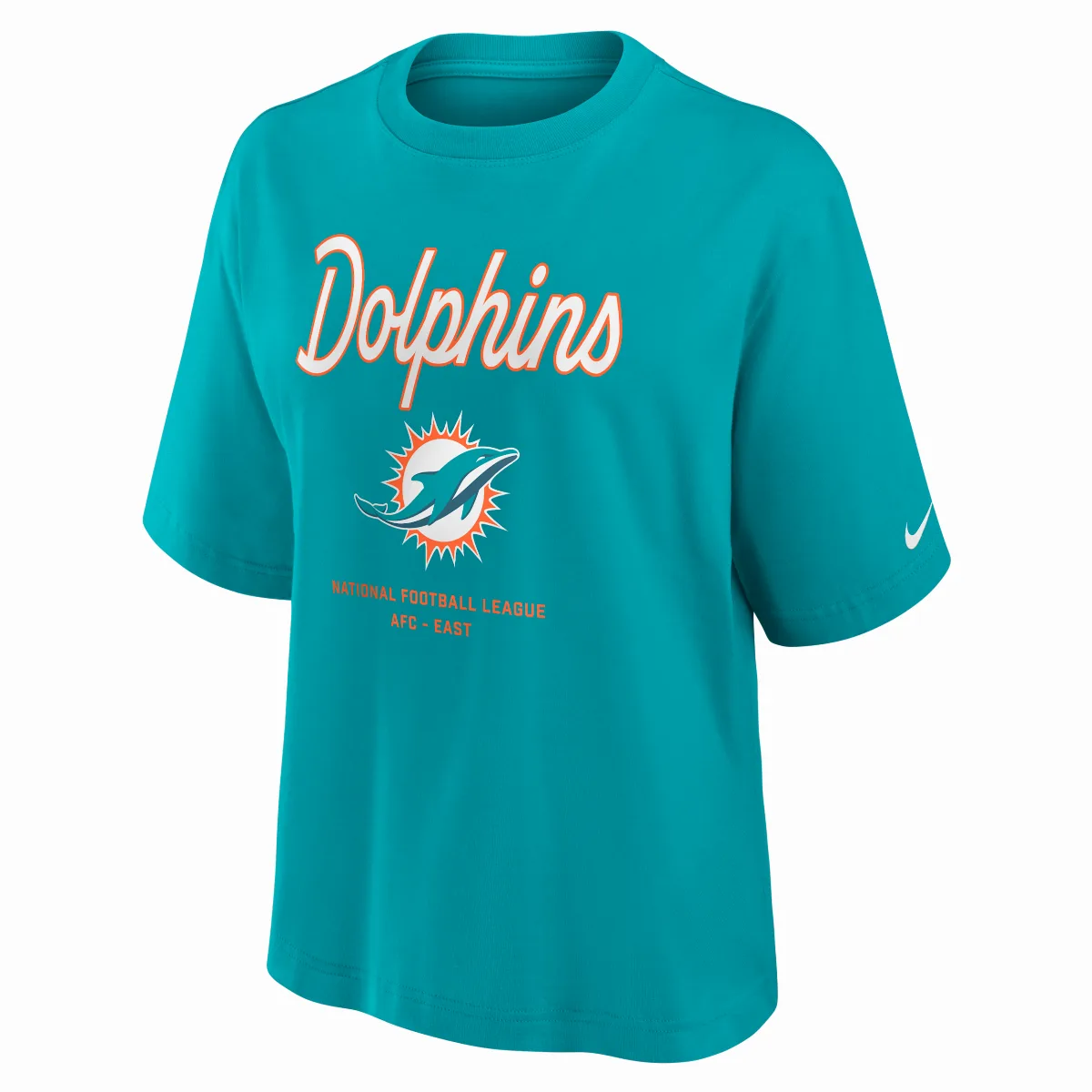 Miami Dolphins Essential Script Boxy NFL T-Shirt by Nike