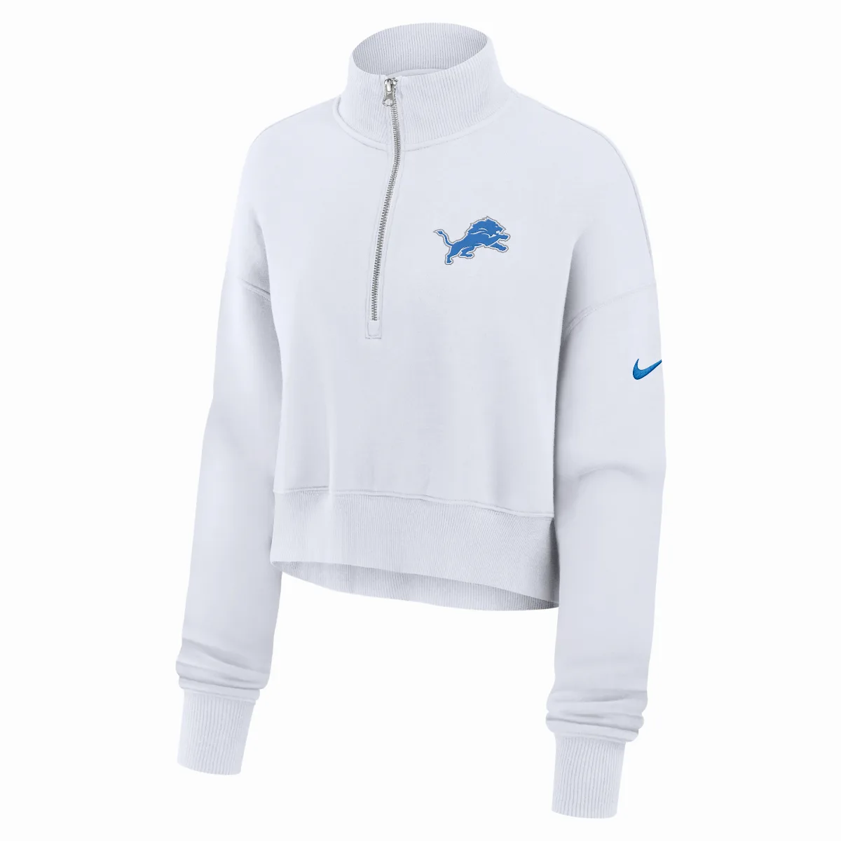 Detroit Lions Primetime Phoenix NFL Oversized Cropped 1/4-Zip Crew by Nike