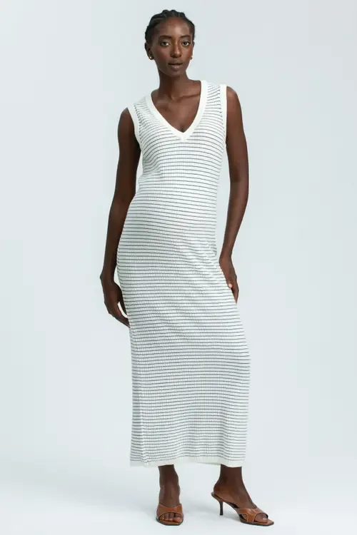 Santa Margherita Striped Knit Maternity Maxi Dress by Pietro Brunelli Maternity