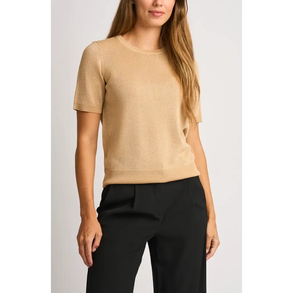 Metallic Short Sleeve Knit Top by halogen(r)