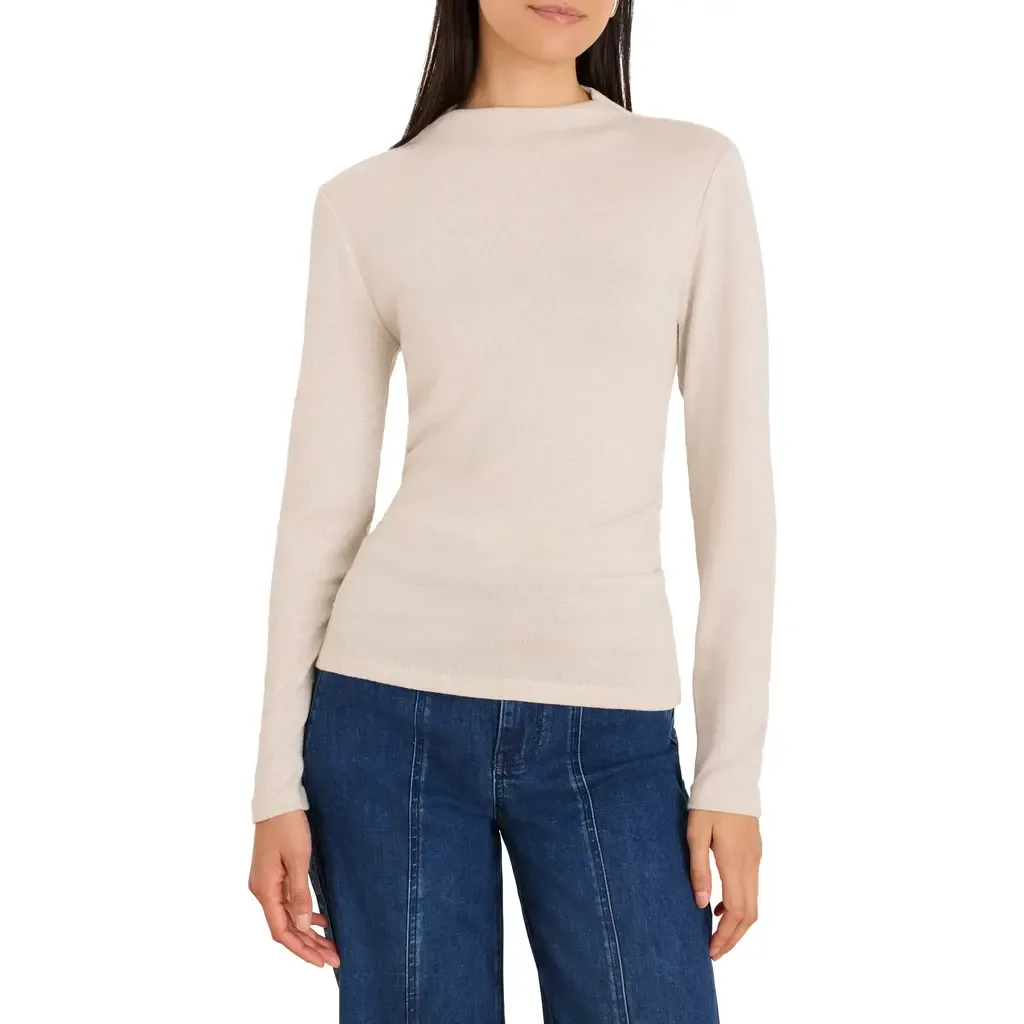 Everyday Sparkle Ruched Mock Neck Sweater by NIC+ZOE