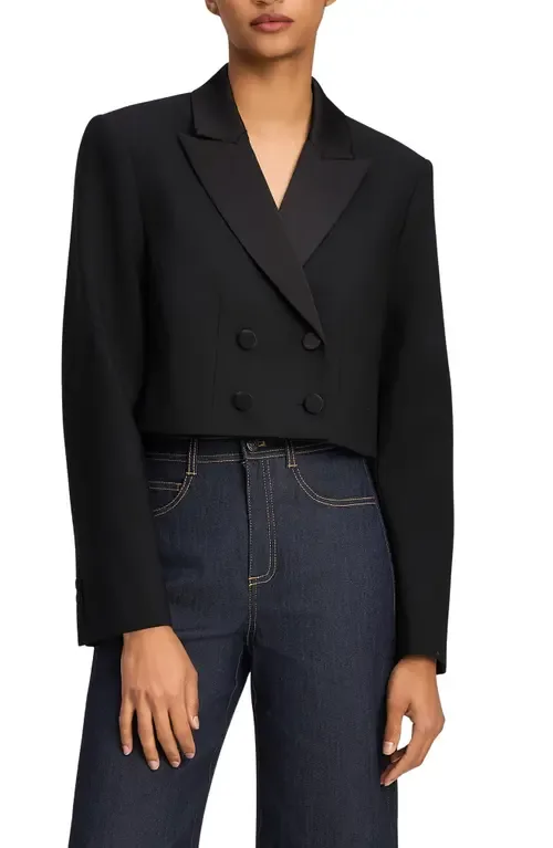 Romilly Cropped Double Breasted Blazer by Cinq à Sept