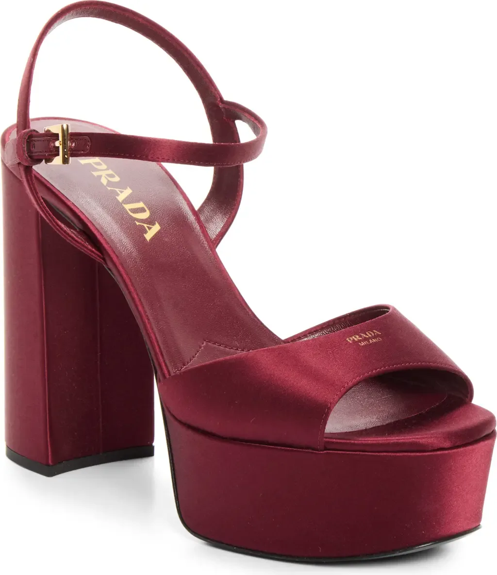 Satin Platform Sandal by Prada