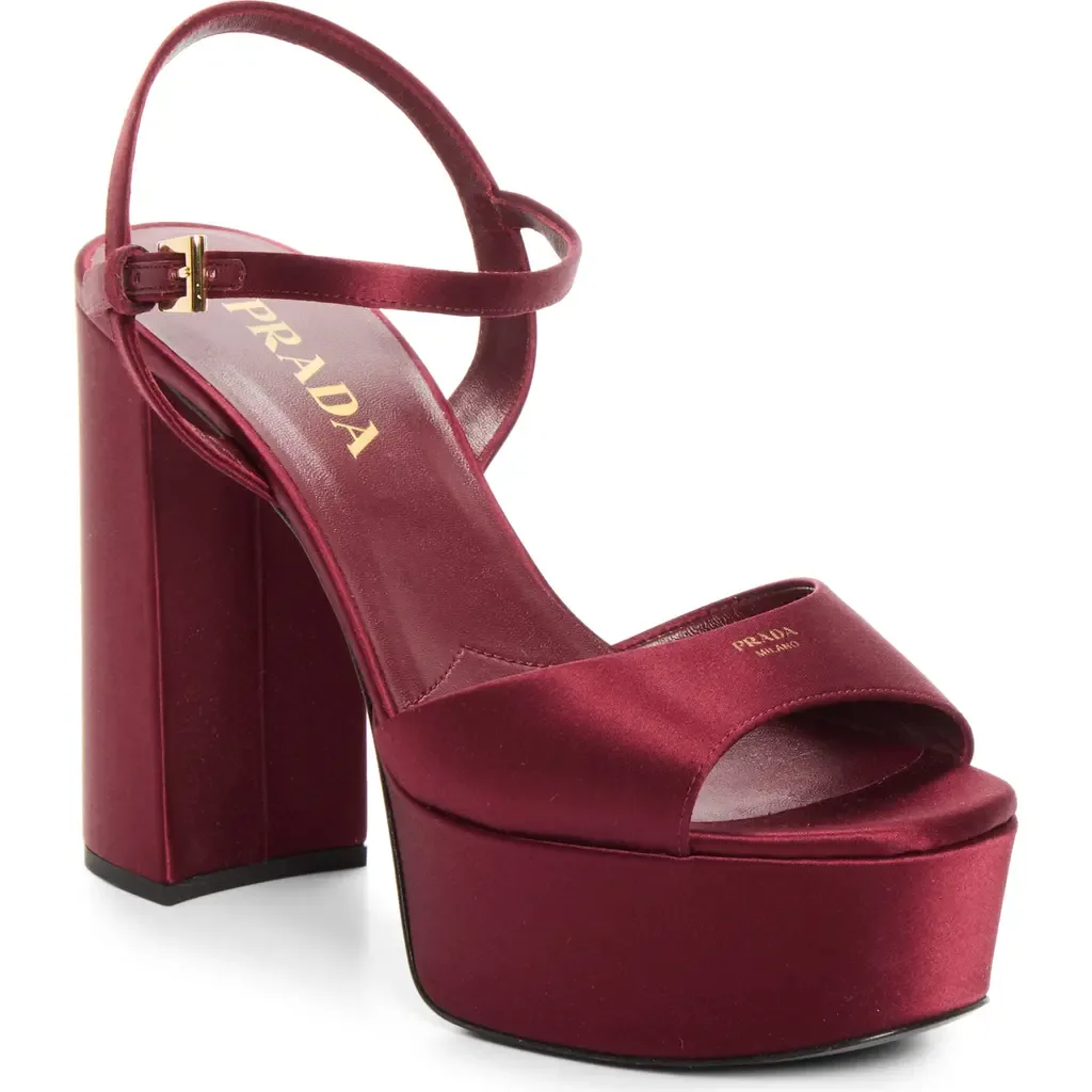 Satin Platform Sandal by Prada