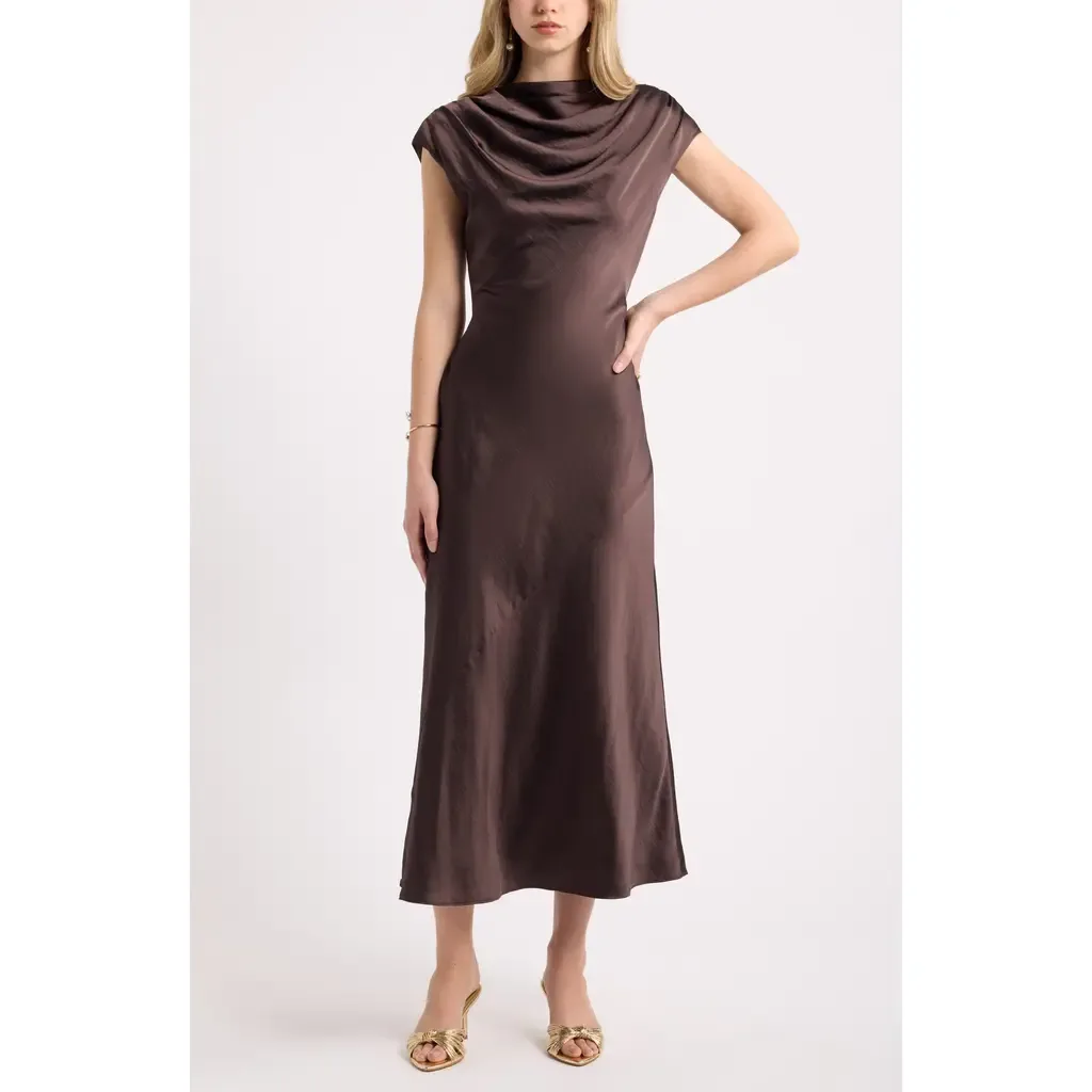 Cowl Neck Column Midi Dress by Chelsea28