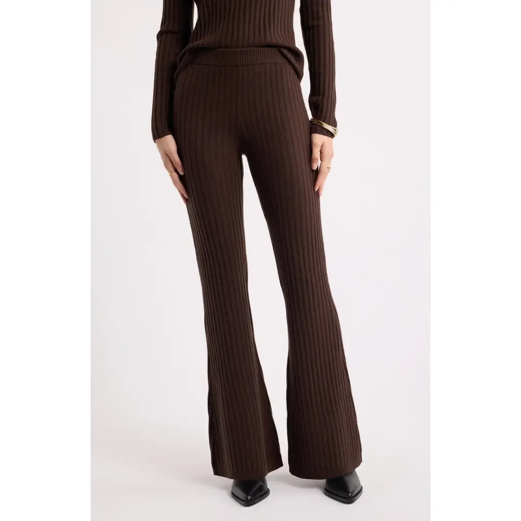 Cashmere Flare Leg Pants by Treasure & Bond