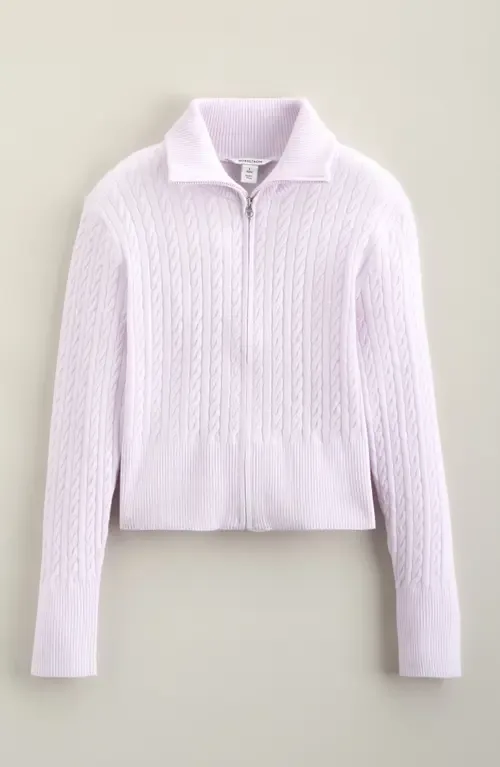 Cable Knitted Zip Cardigan by Nordstrom