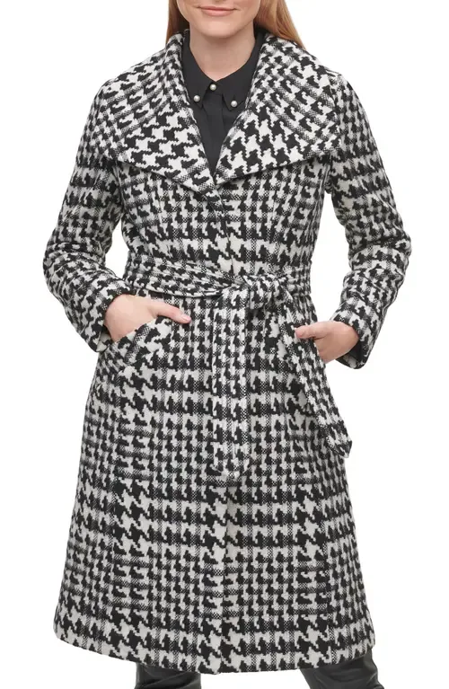 Puff Sleeve Belted Coat by KARL LAGERFELD PARIS