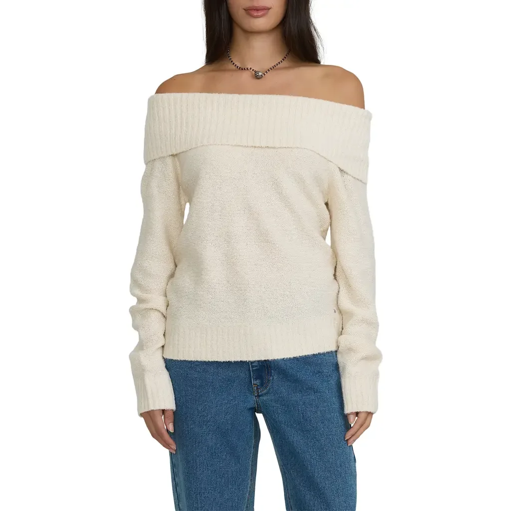 Drift Off Shoulder Sweater by Billabong
