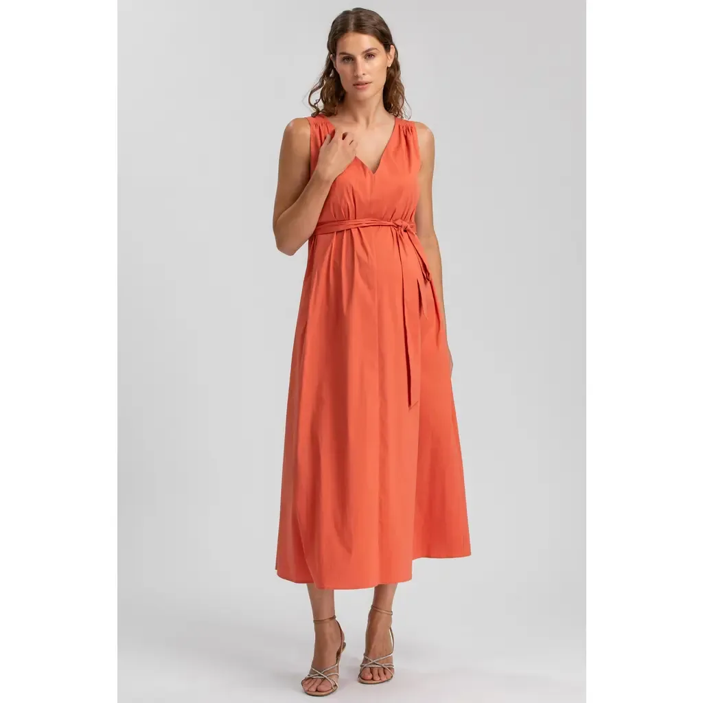 St. Tropez V-Neck Maternity Dress in Poplin by Pietro Brunelli Maternity