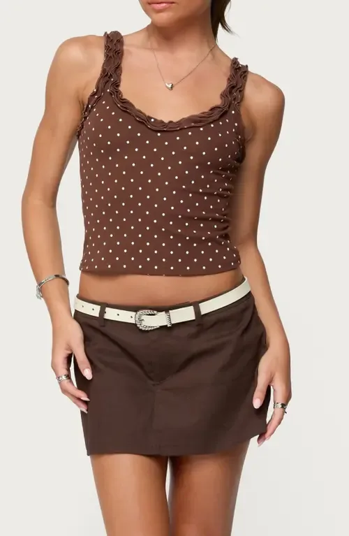 Pippin Ruffle Dot Crop Tank