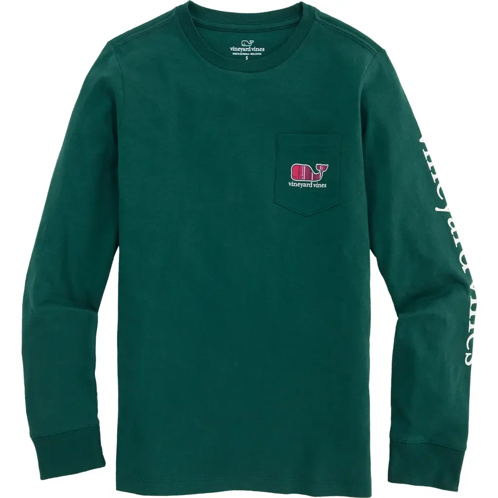 Plaid Holiday Whale Long Sleeve T-Shirt by vineyard vines