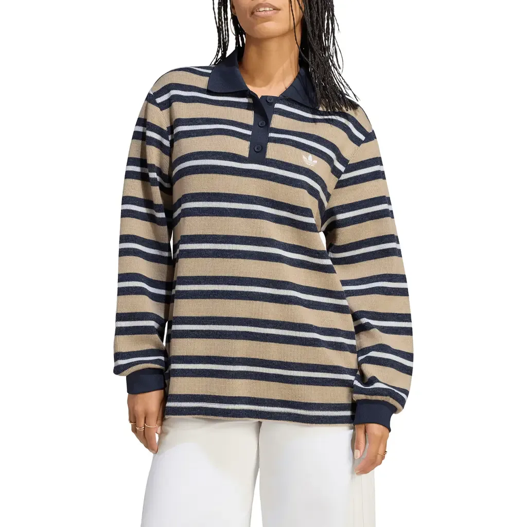 Stripe Brushed Knit Polo by adidas Originals