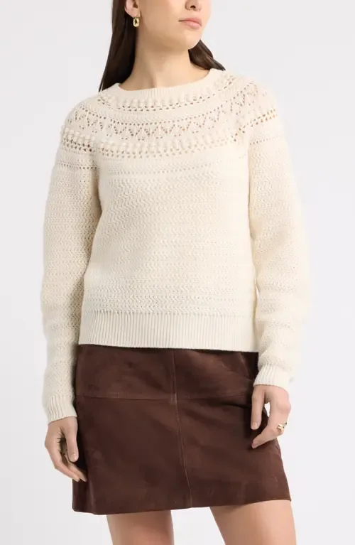 Mixed Stitch Wool & Cashmere Sweater