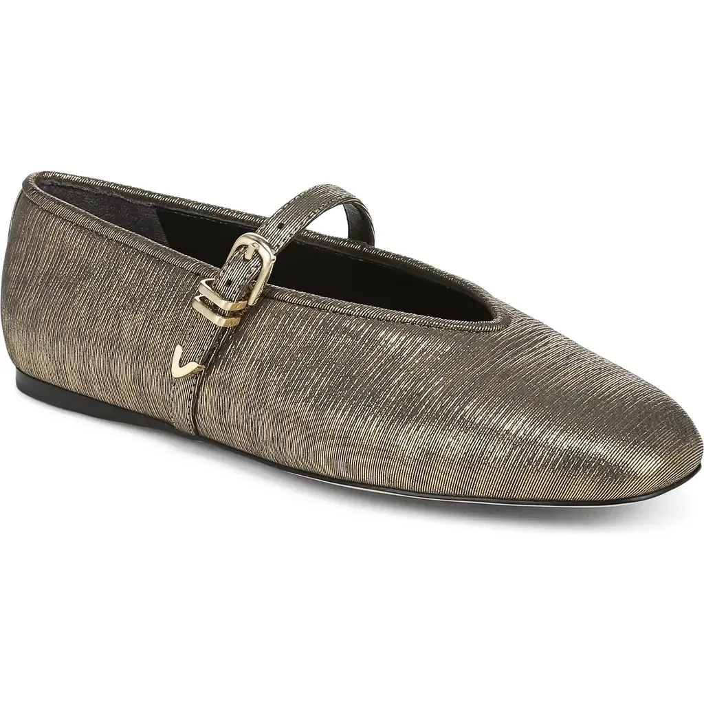 Margot Mary Jane Flat in Gold Leather by Favorite Daughter