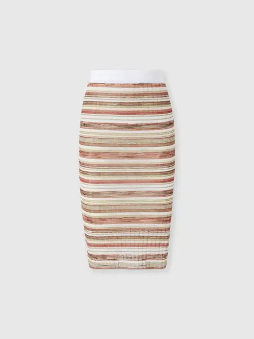 Ribbed Striped Viscose-Blend Midi Skirt by Missoni