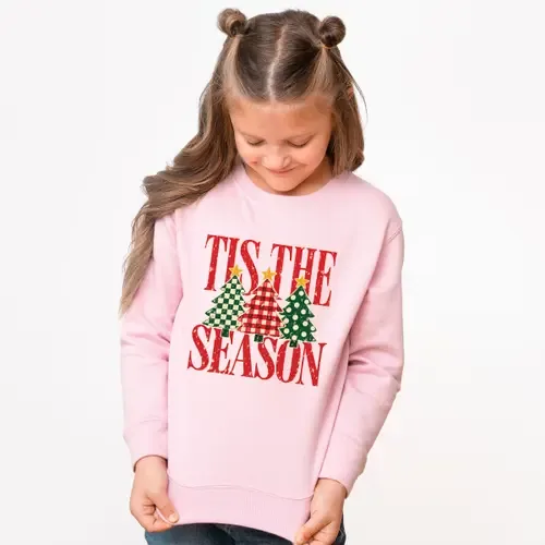 Tis the Season Checkered Trees Sweatshirt by The Juniper Shop