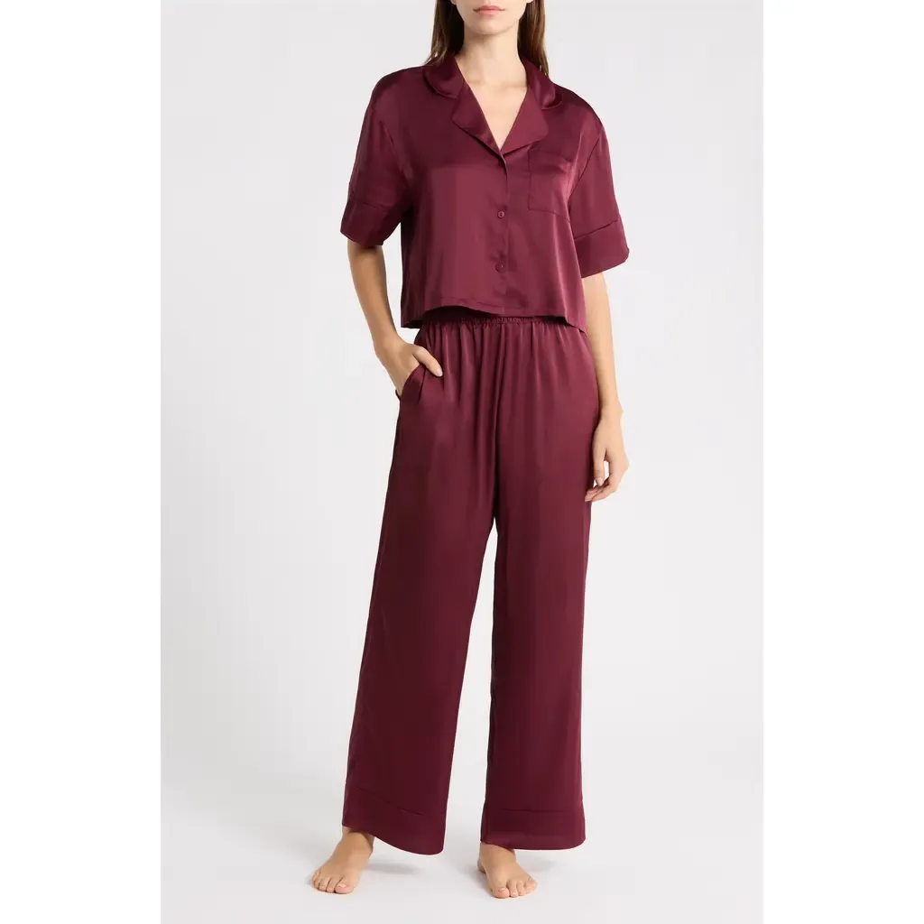 Boxy Everyday Satin Pajamas by Open Edit