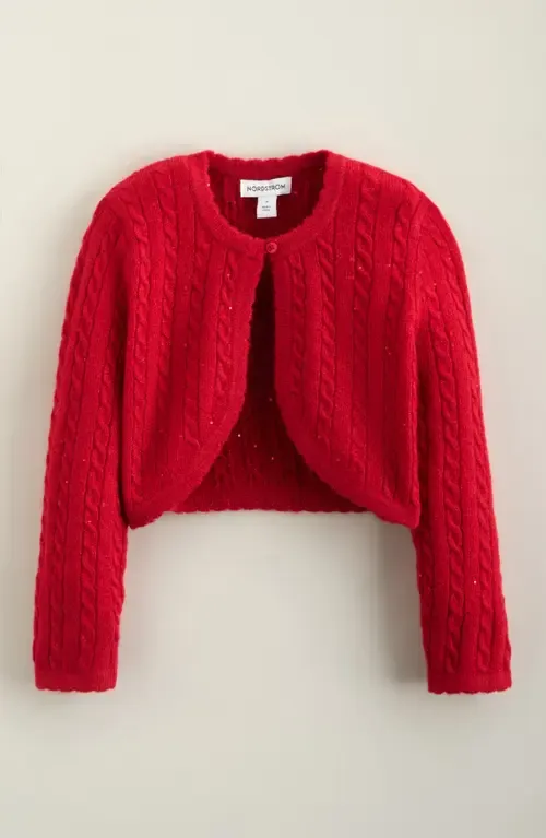 Sequin Cable Knit Cardigan by Nordstrom