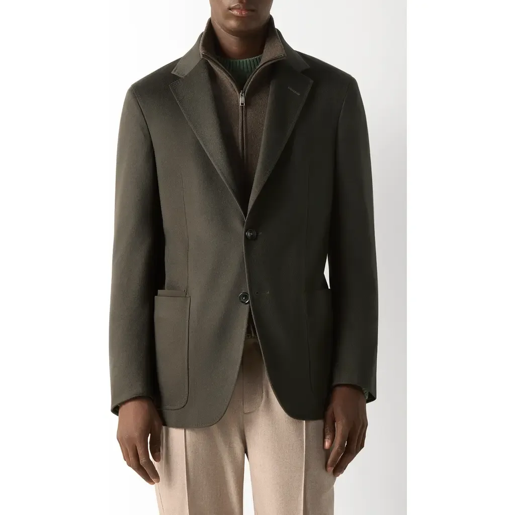 Oasi Cashmere Sport Coat with Detachable Bib by ZEGNA
