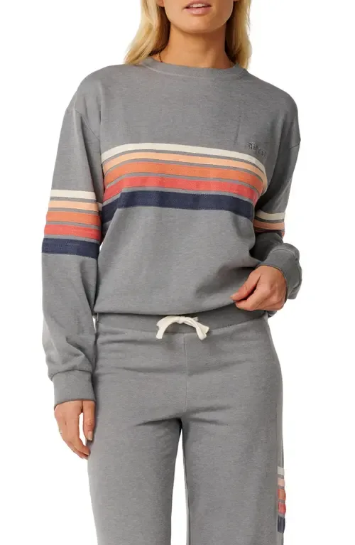 Surf Revival Relaxed Striped Sweatshirt by Rip Curl