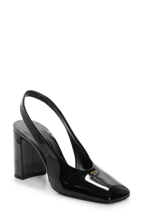 Patent Slingback Pump by Prada