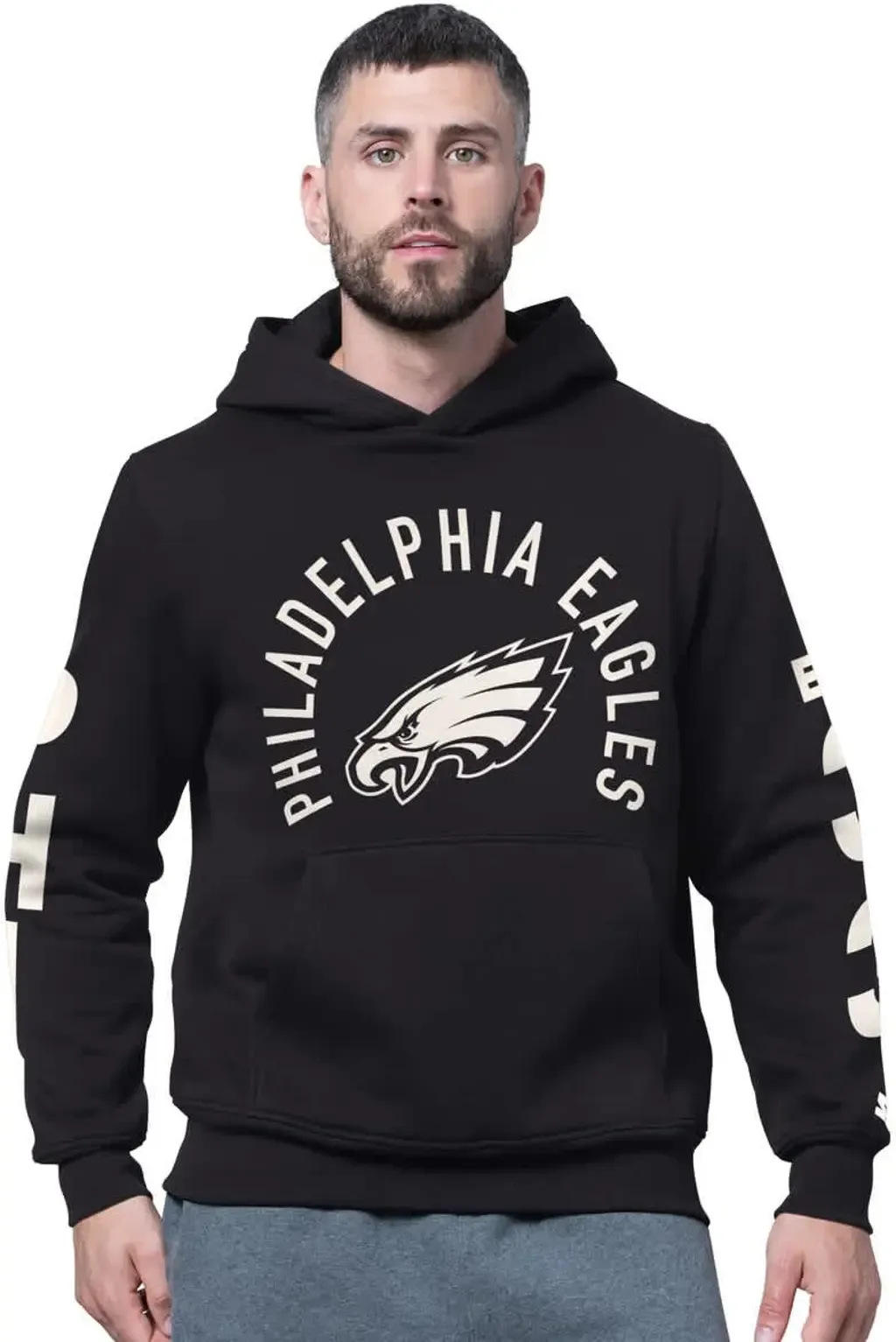 Starter Black Philadelphia Eagles Handoff Fleece Hoodie Sweatshirt