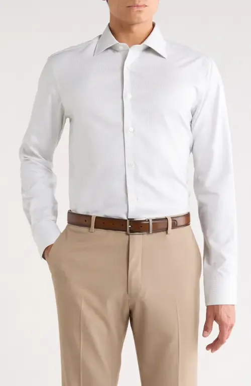 Mini Houndstooth Cotton Dress Shirt by Jack Victor
