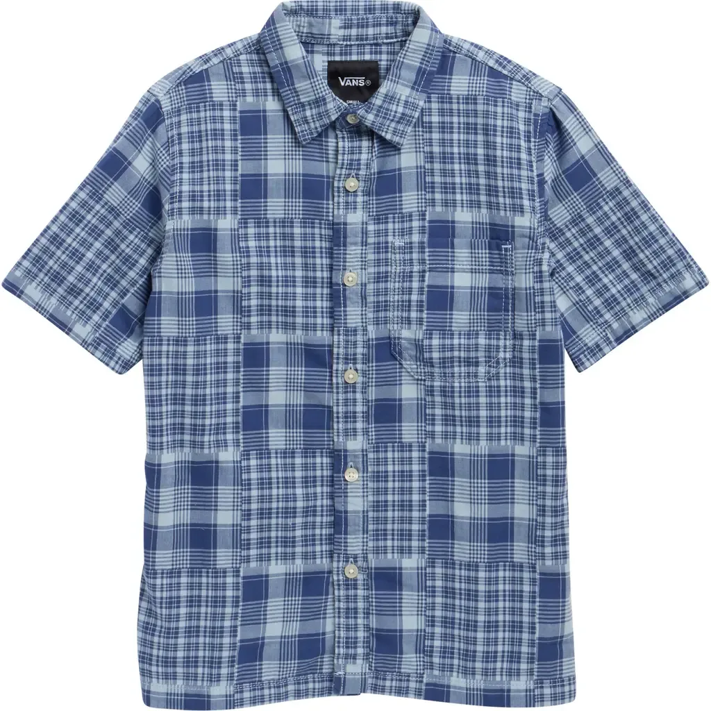 Larkspur Mixed Plaid Short Sleeve Shirt by Vans