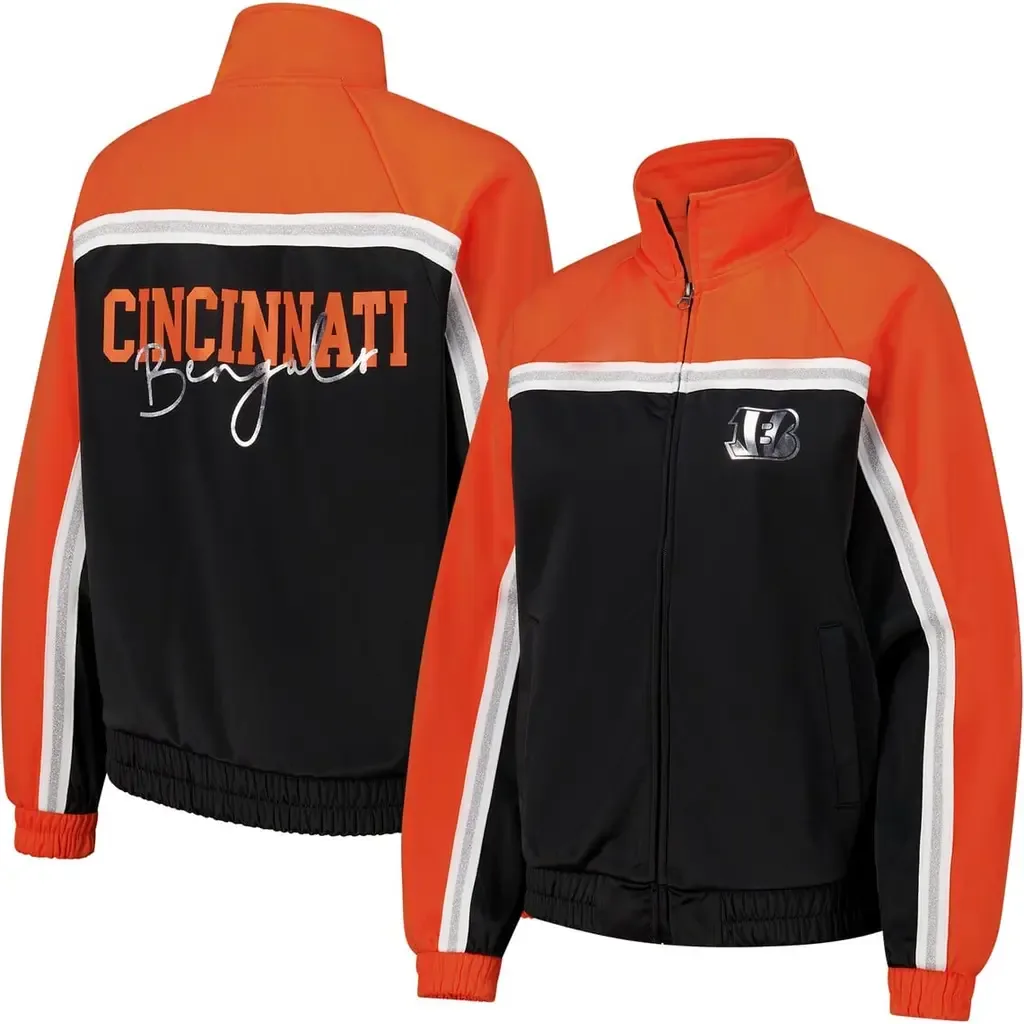 Cincinnati Bengals Post Game Full-Zip Track Jacket by G-III 4HER BY CARL BANKS