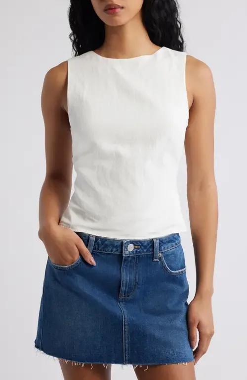 Penelopie Open Back Linen Blend Tank by Princess Polly