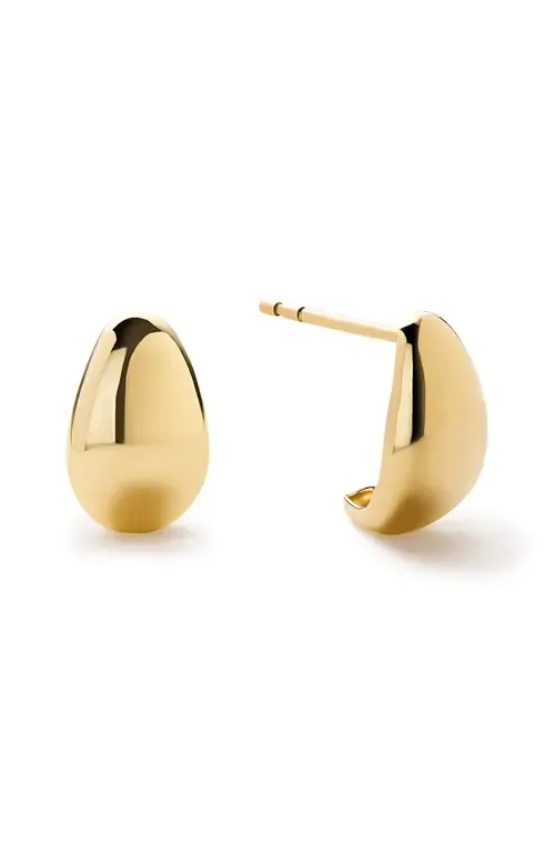 Stud Earrings - Gold Teardrop Huggie Studs