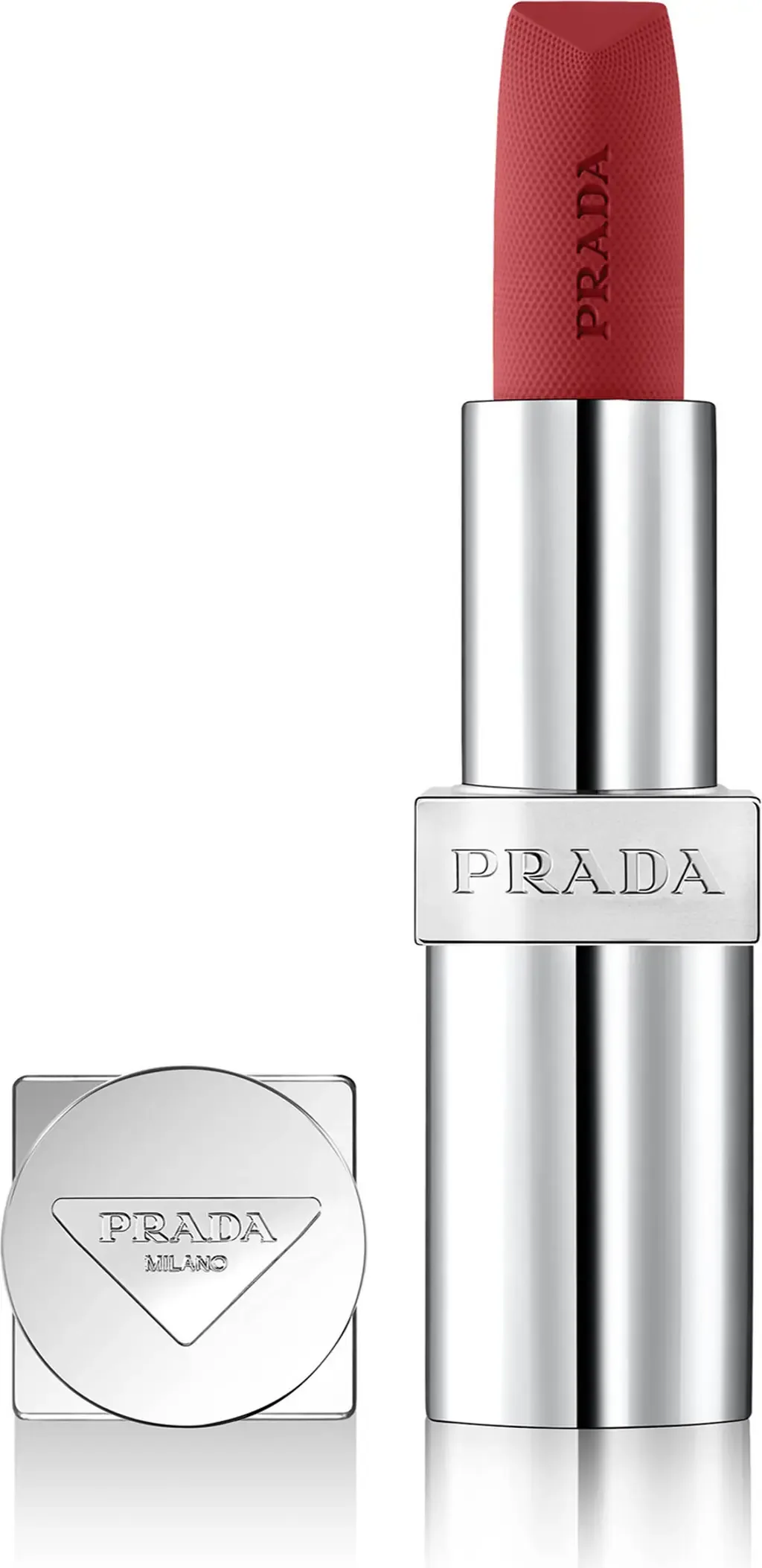 Monochrome Soft Matte Refillable Lipstick in B102 Sienne - Berry Brown by Prada