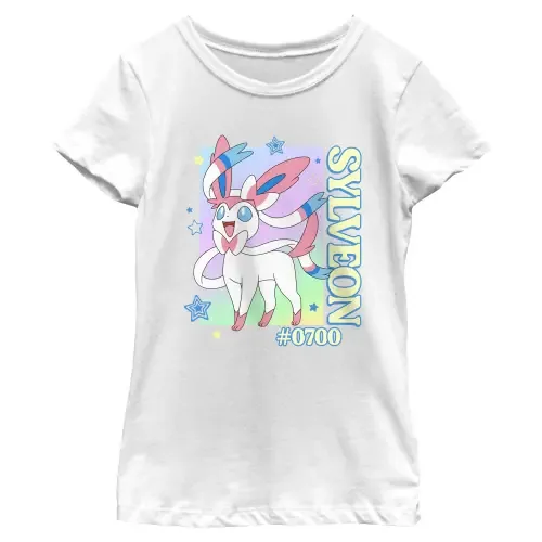 Colorful Sylveon Stars Short Sleeve Graphic T-Shirt by POKEMON